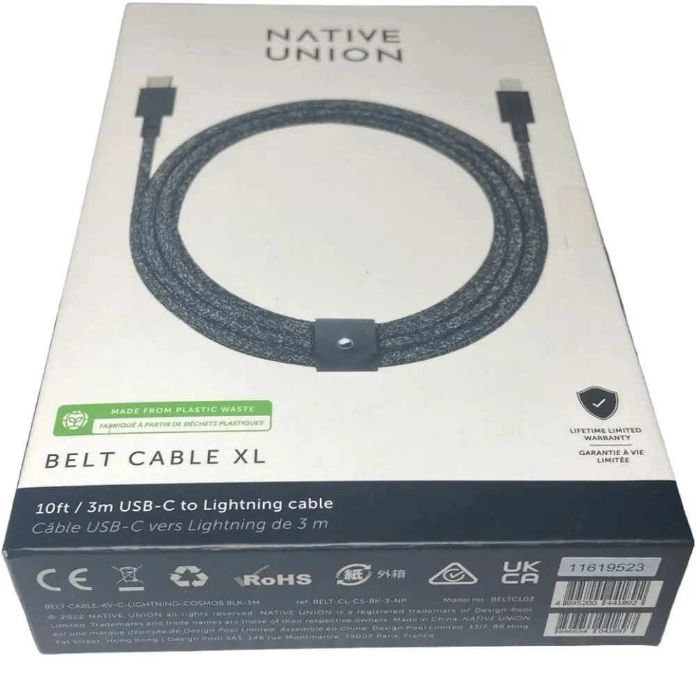 iPhone Charger Cable 10ft USB-C to Lightning MFi-Certified Fast Charging Belt XL